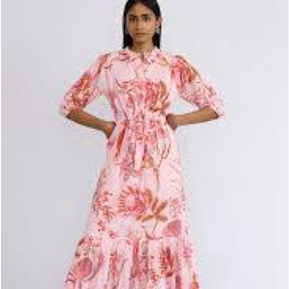 Banjanan Pink Floral Long Sleeve Dress